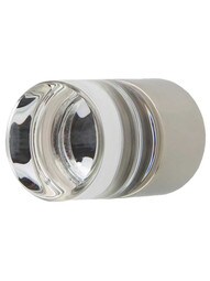 City Lights Cylinder Glass Cabinet Knob - 7/8 inch Diameter in Polished Nickel.